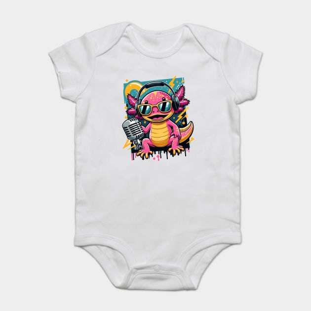 Pink Axolotl Baby Bodysuit by JessArty